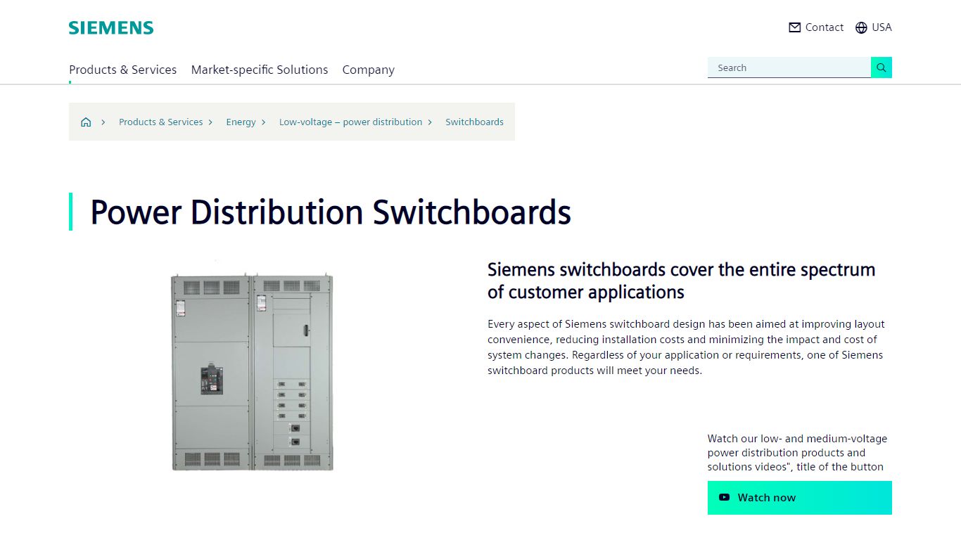 Switchboards | Low-voltage – power distribution | Siemens USA